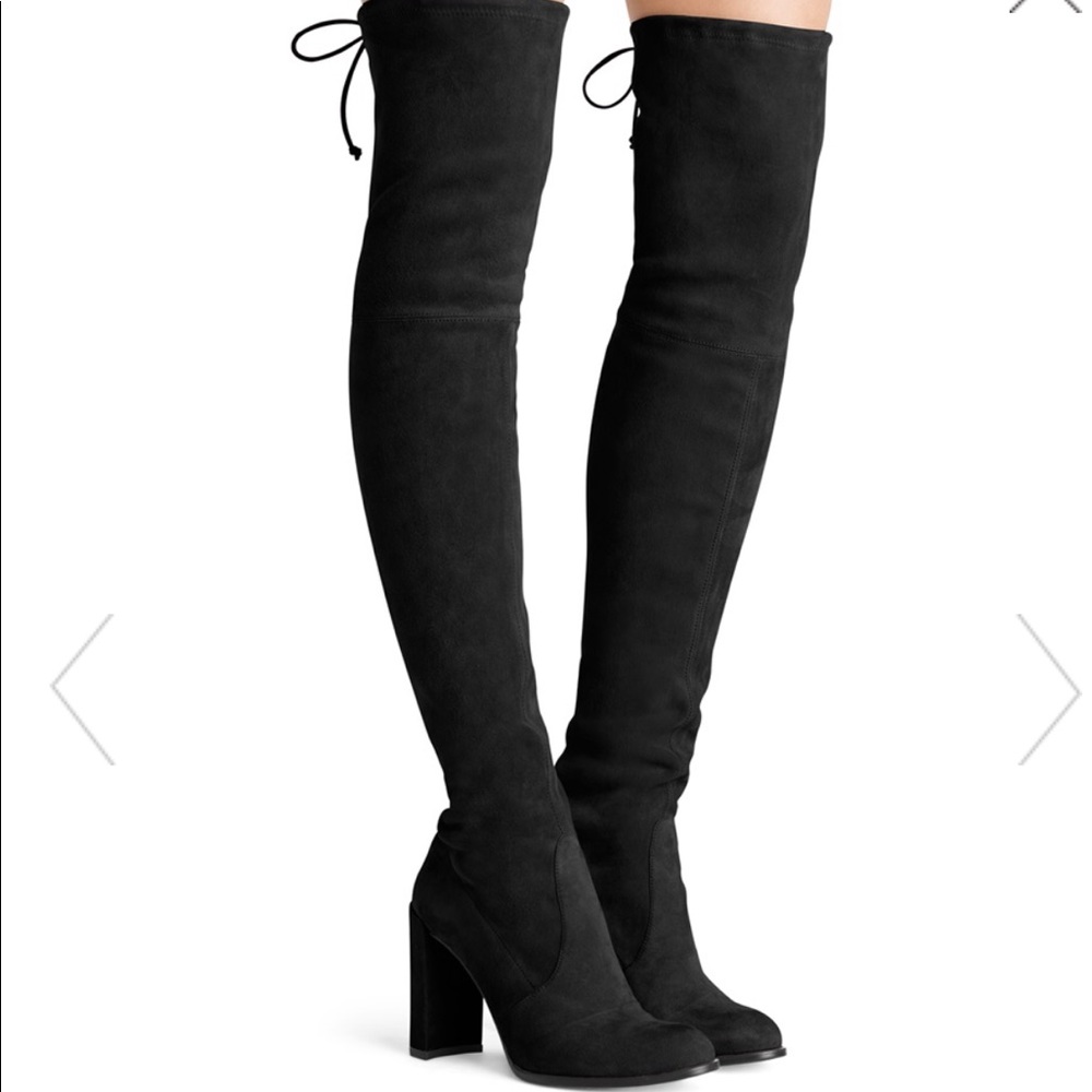 Stuart Weitzman Hiline black suede over the knee